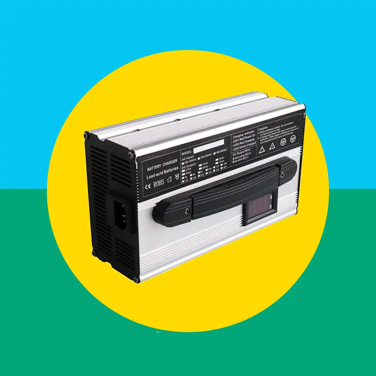 Diseño gráfico con imagen de una batería para carros de golf destacado