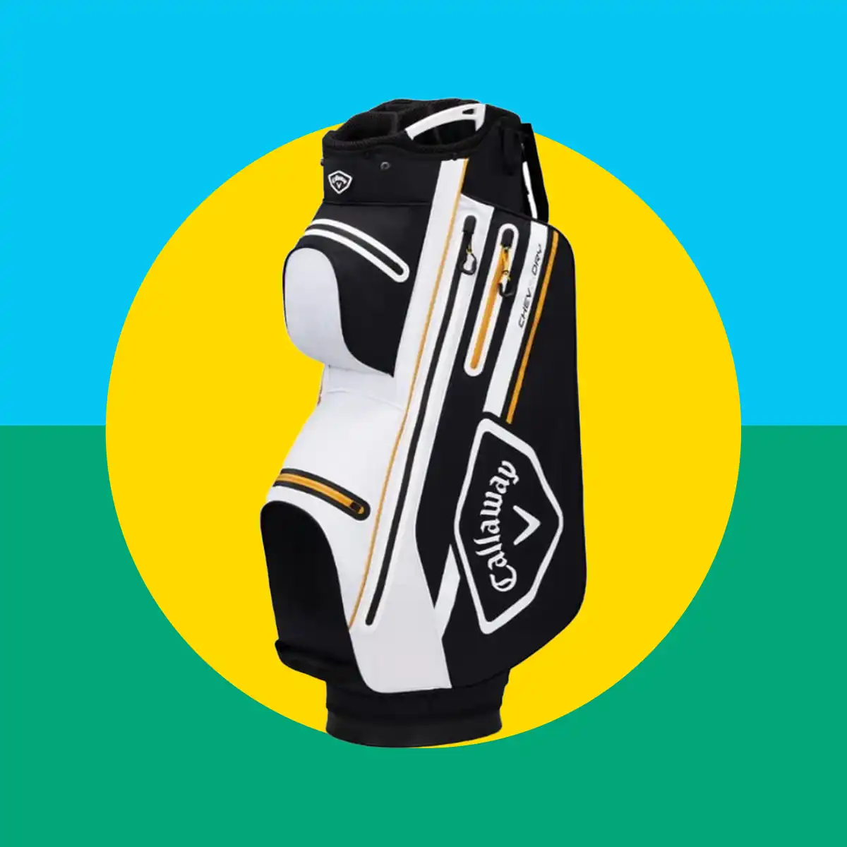 Diseño gráfico con imagen de una bolsa de golf destacado