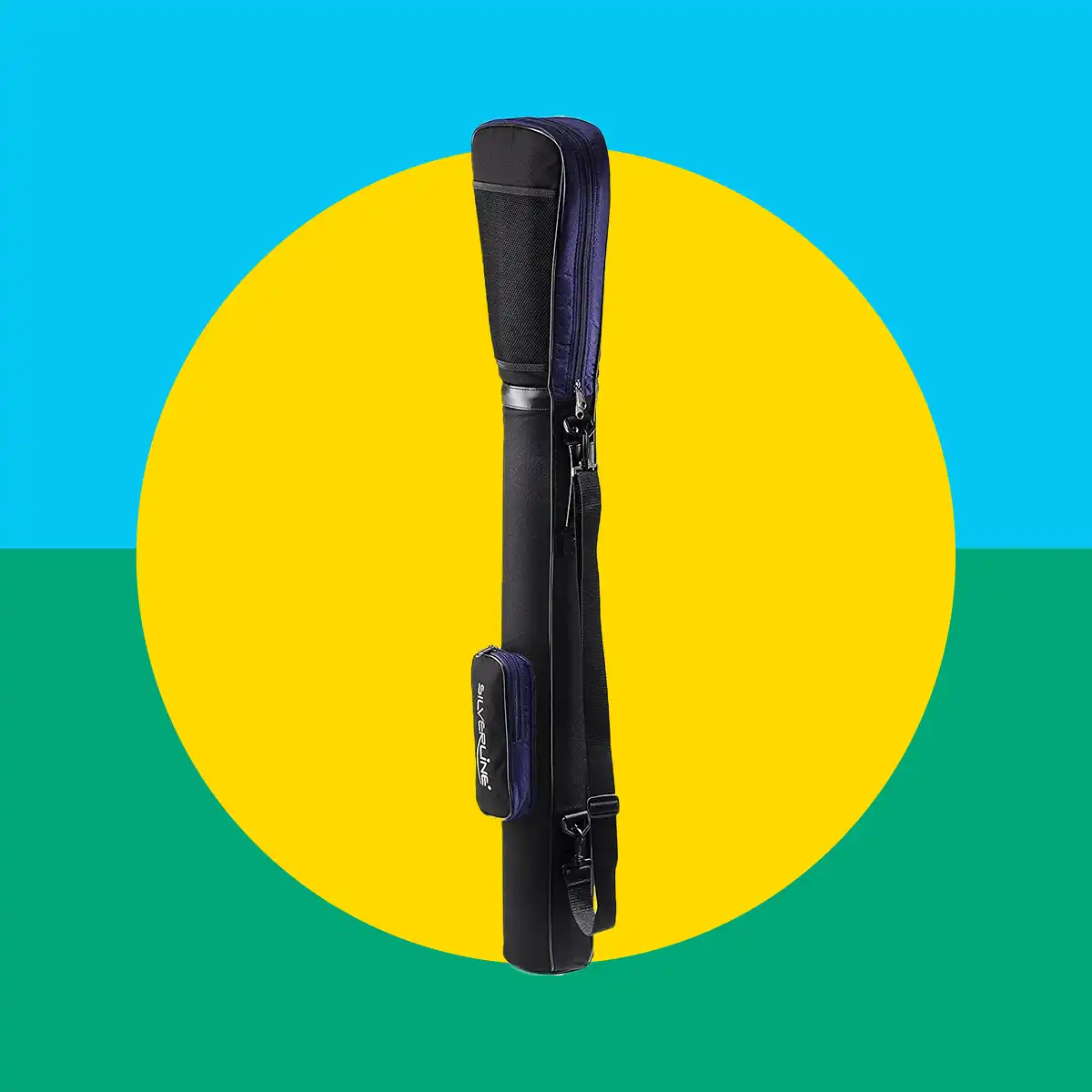 Diseño gráfico con imagen de una bolsa de golf lapiz destacado