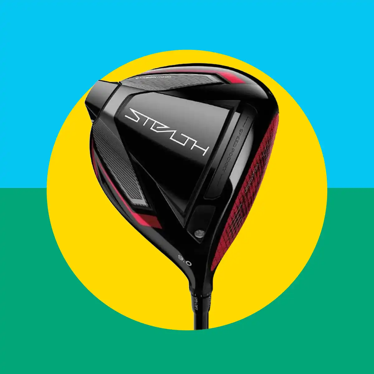 Diseño gráfico con imagen de un palo de golf driver destacado