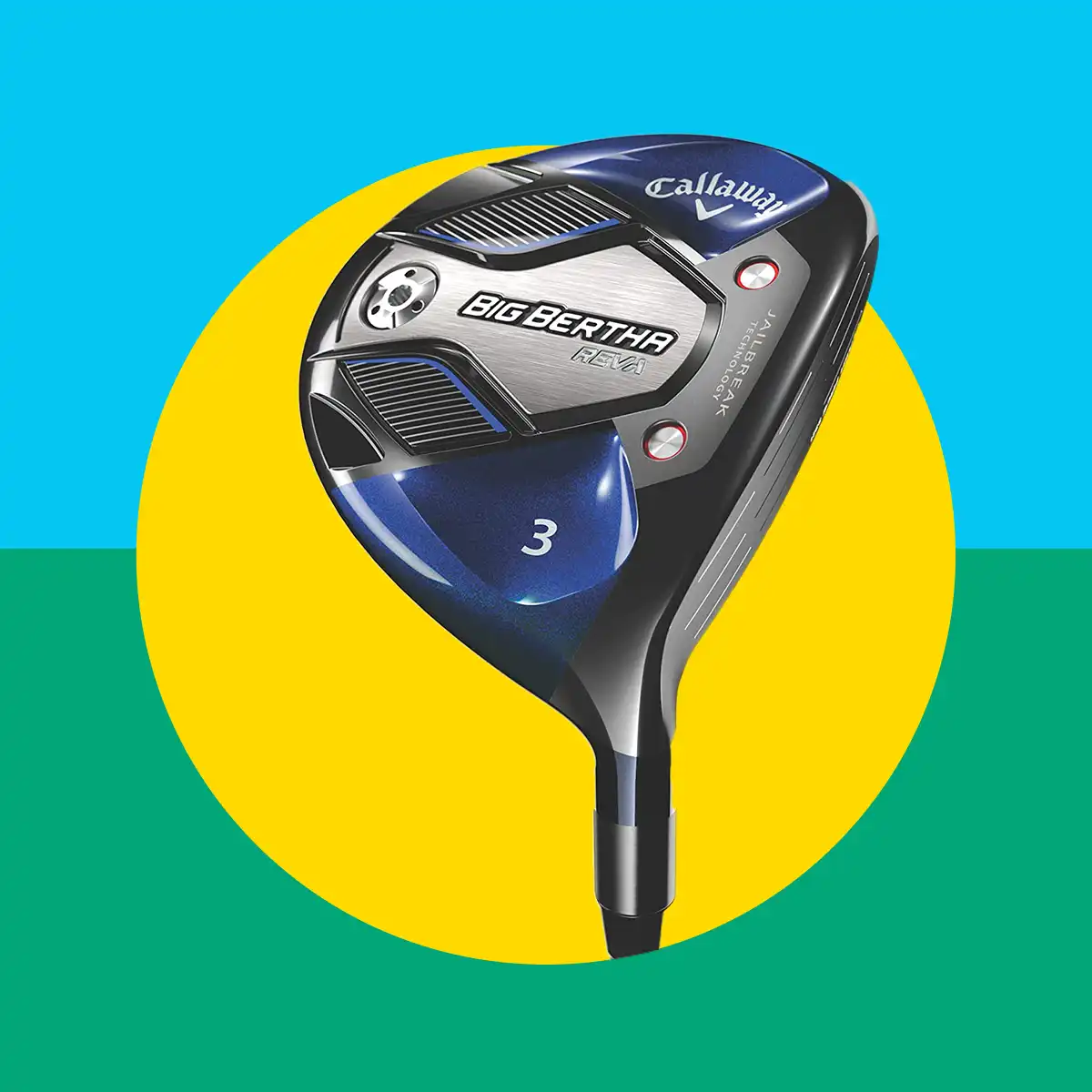 Diseño gráfico con imagen de un palo de golf madera de calle destacado