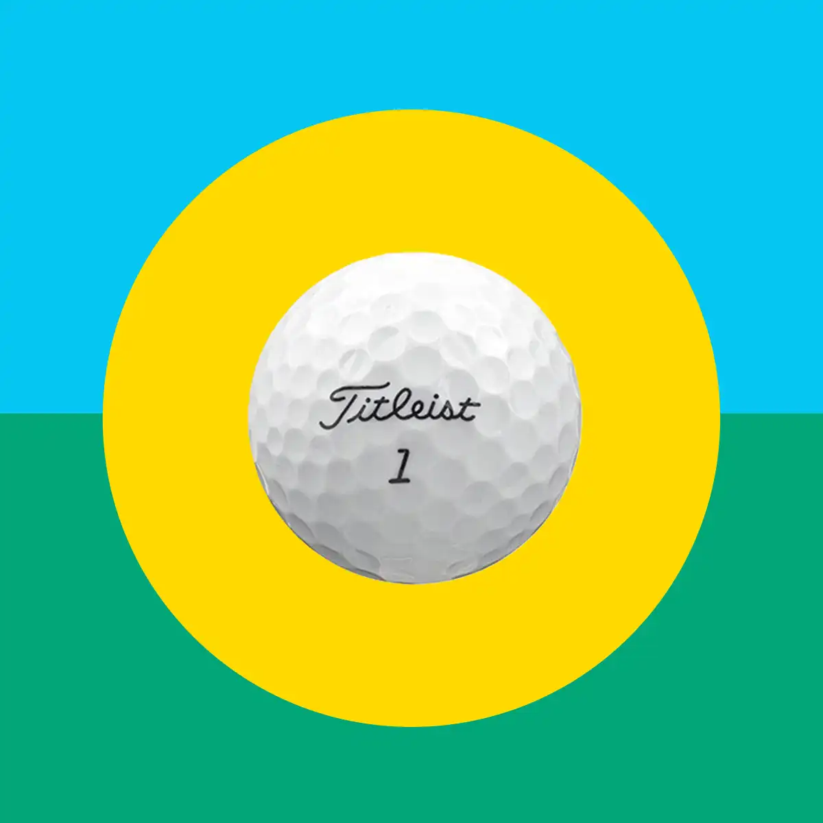 Diseño gráfico con imagen de una bola de golf destacado