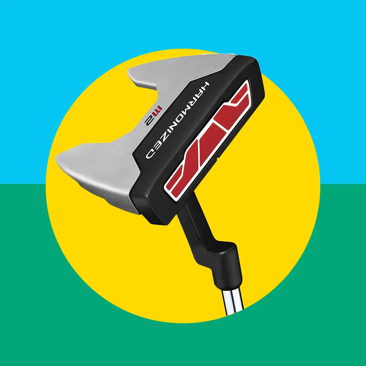 Diseño gráfico con imagen de un palo de golf putter destacado