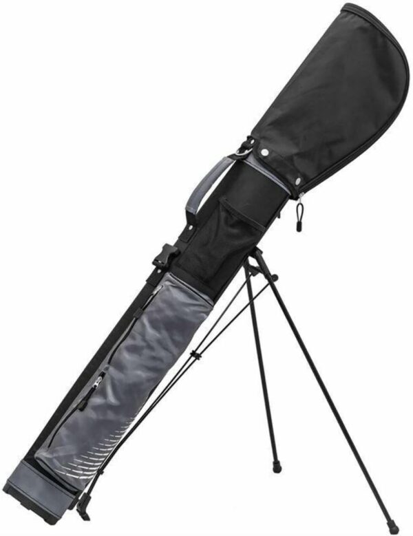 Bolsa de golf con tripode Longridge  impermeable, ligera, Pitch & Putt, tipo lápiz color Negro / Plateado (Black/Silver)