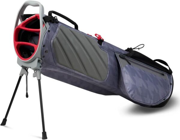 Bolsa de golf con tripode Callaway Par 3 HD impermeable, para carro, tipo lápiz color Cahrcoal Houndstooth/Red - Imagen 2