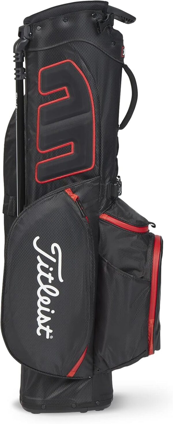 Bolsa de golf con tripode Titleist Players 4 impermeable, para carro color Negro/Negro/Rojo - Imagen 3