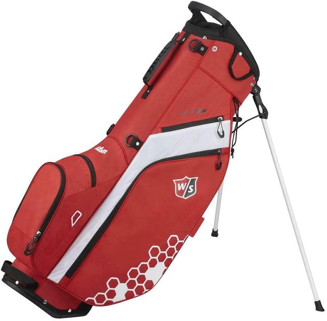 Bolsa de golf con tripode Wilson Staff Feather impermeable, para carro color ROJO