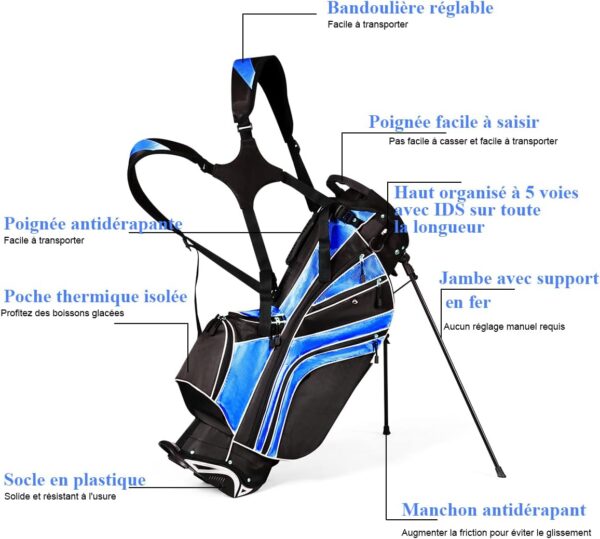Bolsa de golf para carro Goplus   color Azul - Imagen 6