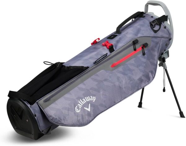 Bolsa de golf con tripode Callaway Par 3 HD impermeable, para carro, tipo lápiz color Cahrcoal Houndstooth/Red