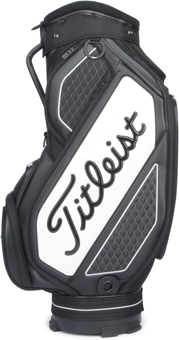 Bolsa de golf para carro Titleist Tour Jet Black Midsize Staff Bag  color negro/blanco - Imagen 6