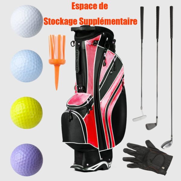 Bolsa de golf para carro Goplus  ligera color rojo - Imagen 7