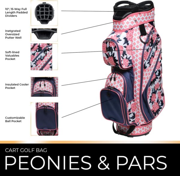 Bolsa de golf para carro Glove It  mujer color Peonías y pars - Imagen 4