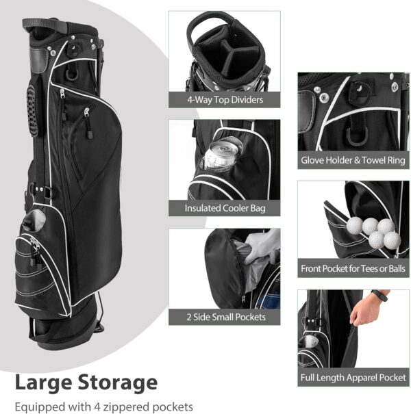 Bolsa de golf con tripode Lifezeal  ligera, Pitch & Putt, tipo lápiz color Negro - Imagen 4
