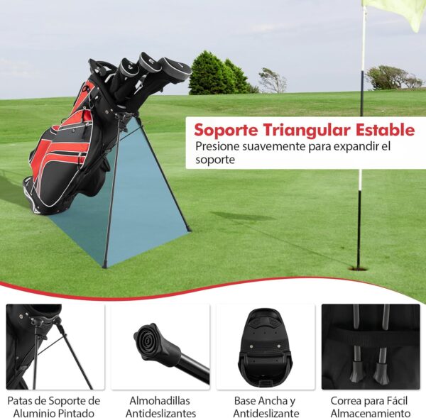 Bolsa de golf con tripode Costway  impermeable, para carro color Rojo - Imagen 6