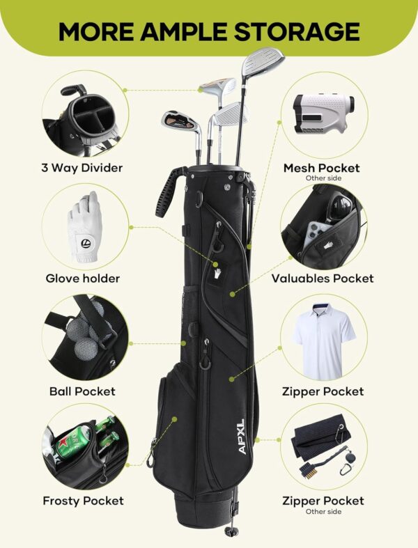 Bolsa de golf con tripode Apxl  impermeable, ligera, Pitch & Putt, tipo lápiz color Negro - Imagen 5