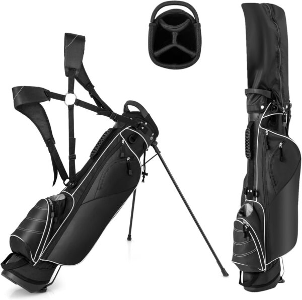 Bolsa de golf con tripode Lifezeal  ligera, Pitch & Putt, tipo lápiz color Negro