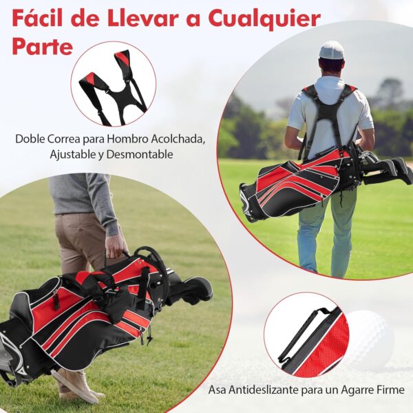 Bolsa de golf con tripode Costway  impermeable, para carro color Rojo - Imagen 4
