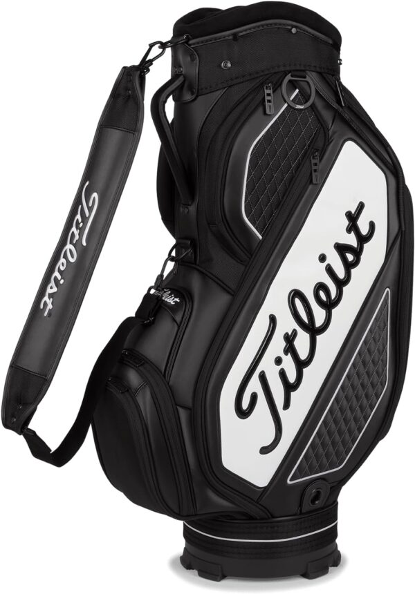 Bolsa de golf para carro Titleist Tour Jet Black Midsize Staff Bag  color negro/blanco - Imagen 2