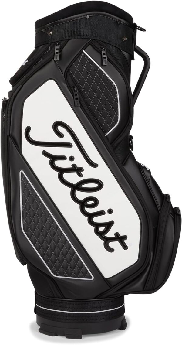Bolsa de golf para carro Titleist Tour Jet Black Midsize Staff Bag  color negro/blanco - Imagen 4