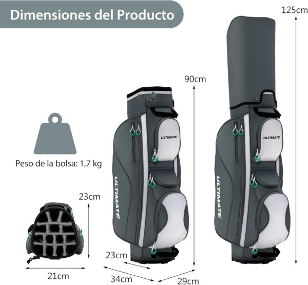 Bolsa de golf para carro Costway   color Gris - Imagen 6