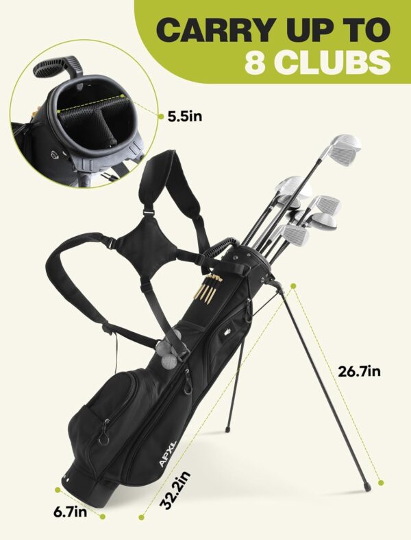 Bolsa de golf con tripode Apxl  impermeable, ligera, Pitch & Putt, tipo lápiz color Negro - Imagen 2