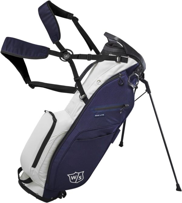Bolsa de golf con tripode Wilson Exo Lite impermeable, para carro color Azul marino/ Crema - Imagen 5