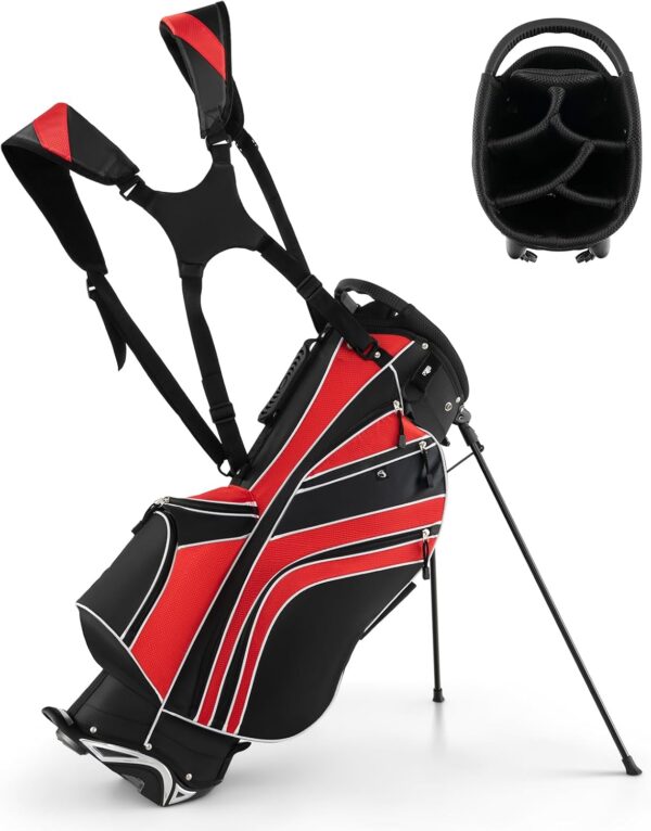 Bolsa de golf con tripode Costway  impermeable, para carro color Rojo