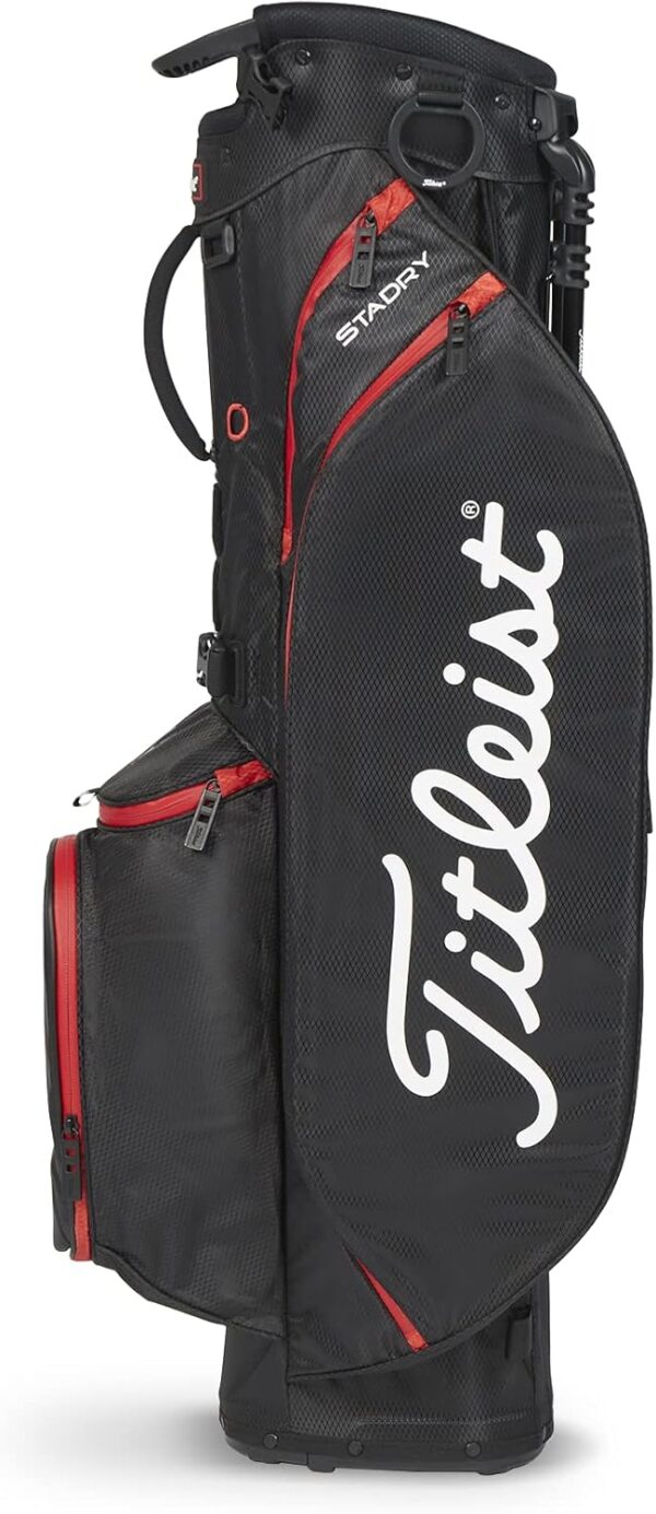 Bolsa de golf con tripode Titleist Players 4 impermeable, para carro color Negro/Negro/Rojo - Imagen 5