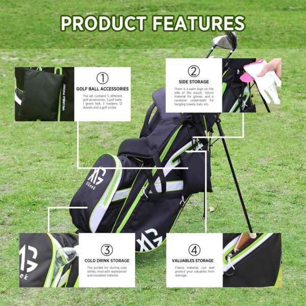 Bolsa de golf con tripode Xdrivemax  para carro color Verde/Negro - Imagen 2
