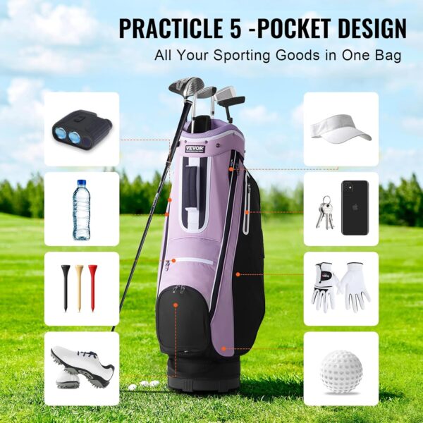 Bolsa de golf para carro Vevor  impermeable, mujer color Negro Y Morado - Imagen 4