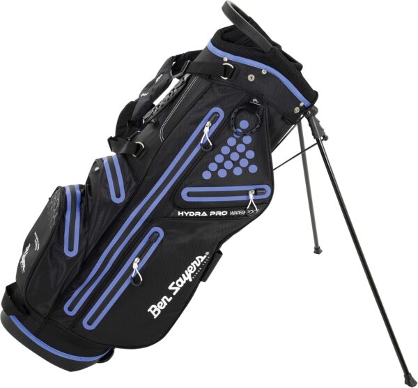 Bolsa de golf con tripode Ben Sayers Hydra Pro impermeable, para carro color negro y morado