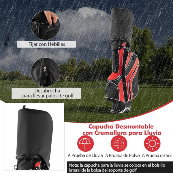 Bolsa de golf con tripode Costway  impermeable, para carro color Rojo - Imagen 5