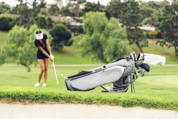 Bolsa de golf para carro Callaway PAR 3  color Varilla blanca/verde/dorada - Imagen 5