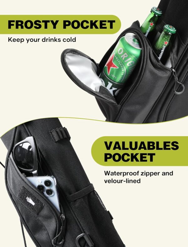 Bolsa de golf con tripode Apxl  impermeable, ligera, Pitch & Putt, tipo lápiz color Negro - Imagen 4