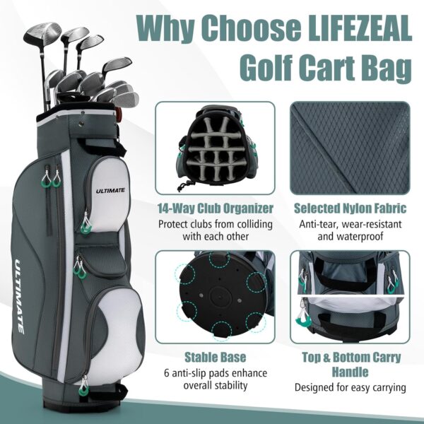 Bolsa de golf para carro Lifezeal Ultimate ligera color Gris - Imagen 3