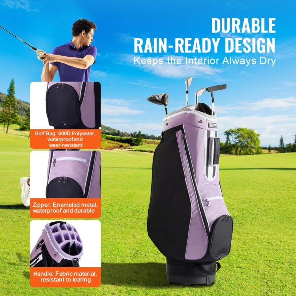 Bolsa de golf para carro Vevor  impermeable, mujer color Negro Y Morado - Imagen 3