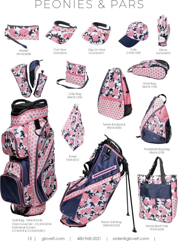 Bolsa de golf para carro Glove It  mujer color Peonías y pars - Imagen 6