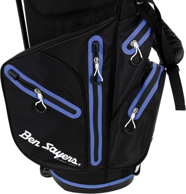 Bolsa de golf con tripode Ben Sayers Hydra Pro impermeable, para carro color negro y morado - Imagen 4